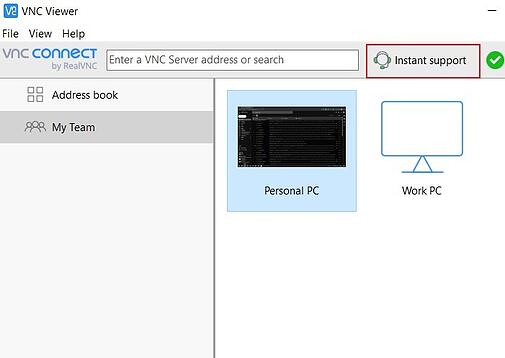 VNC Connect Instant Support connect