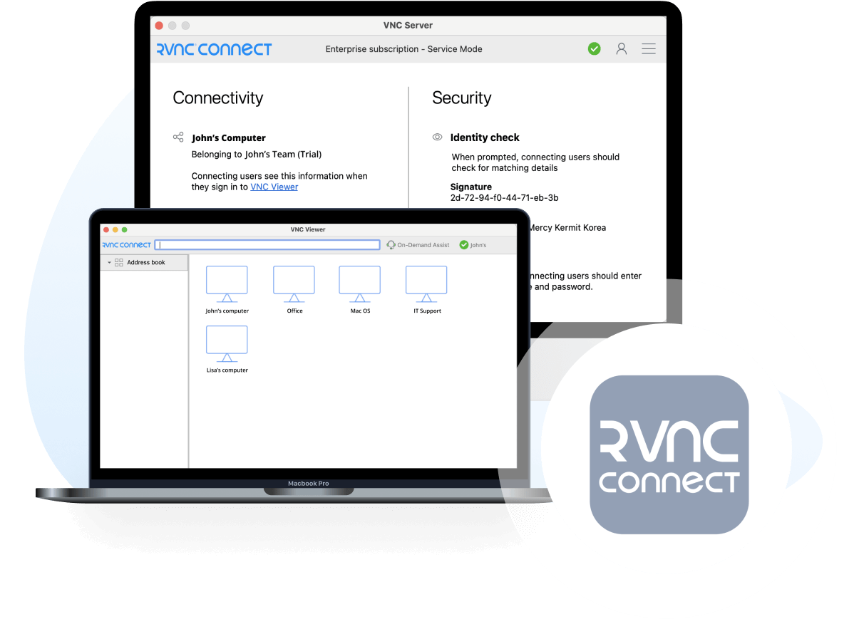 RealVNC Connect combines the best VNC viewer and client server.